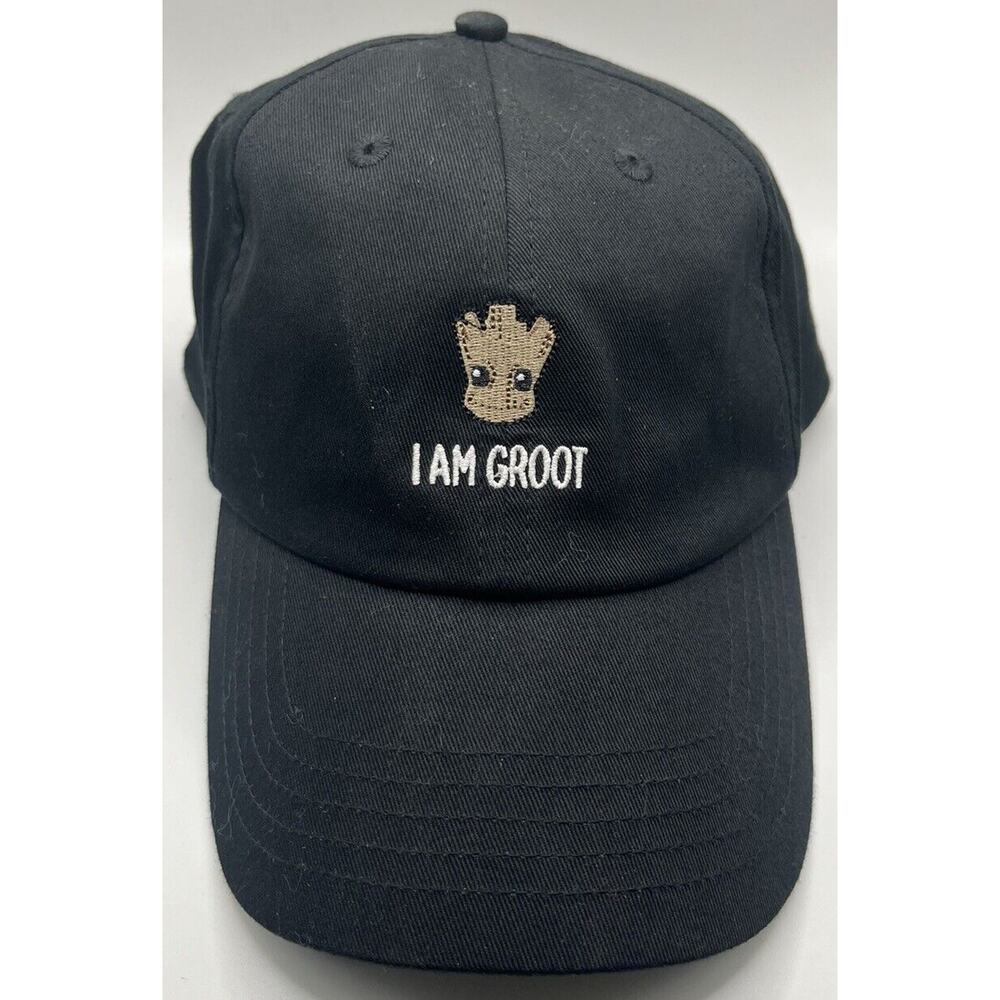 Disney I Am Groot Guardians of the Galaxy Cap Adult Adjustable Black Hat Marvel